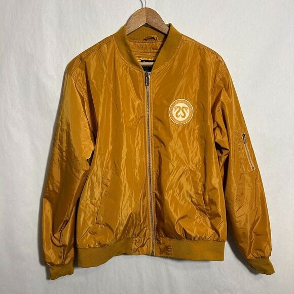 CRSSD Mens Bomber Jacket S House x Techno DJ Music Festival EDM Rave Yellow Gold - Picture 2 of 8